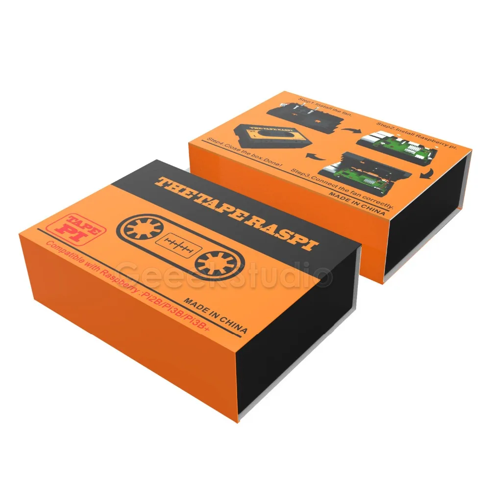 Оригинальный черный ABS магнитная лента корпус Коробка Чехол для Raspberry Pi 3 B +/3 B/2 B/B