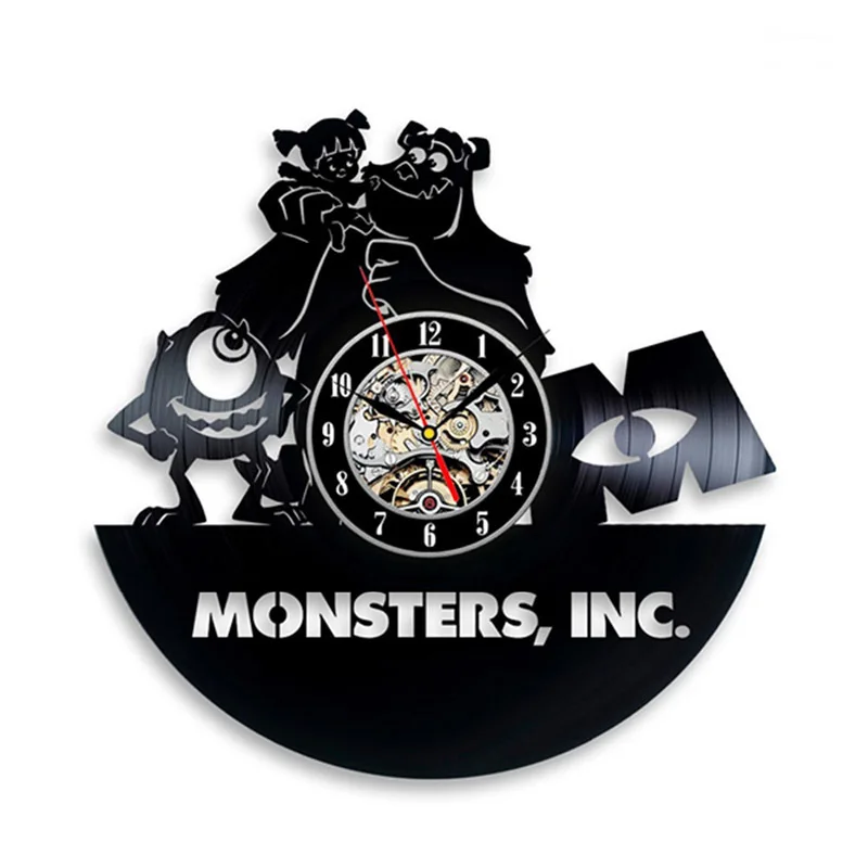HSaat Monsters inc. виниловые настенные часы креативные художественные украшения