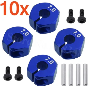

10Sets 4pcs/Set Aluminum 7.0 Wheel Hex 12mm Drive Hubs With Pins Screws For RC Cars Trucks Buggies HSP HPI Tamiya Traxxas Slash