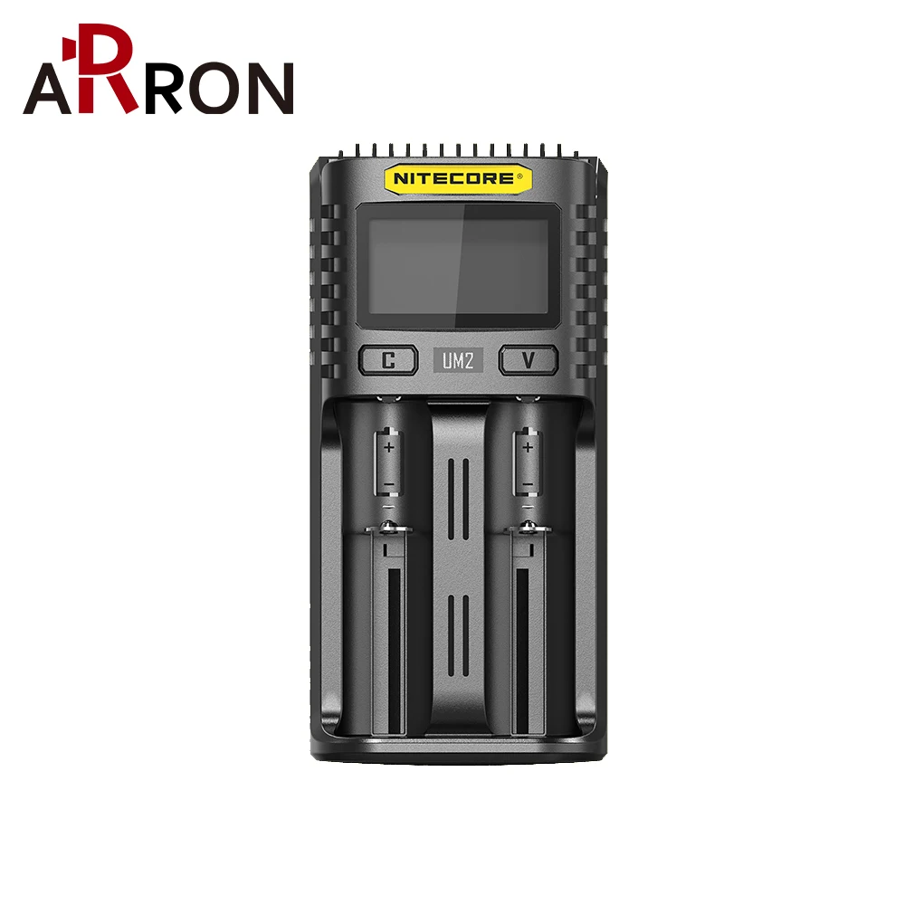 

100%official Nitecore UM2 USB Dual-SlOT QC Charger Intelligent Circuitry Global Insurance li-ion 18650 14500 16340 26650 Charger