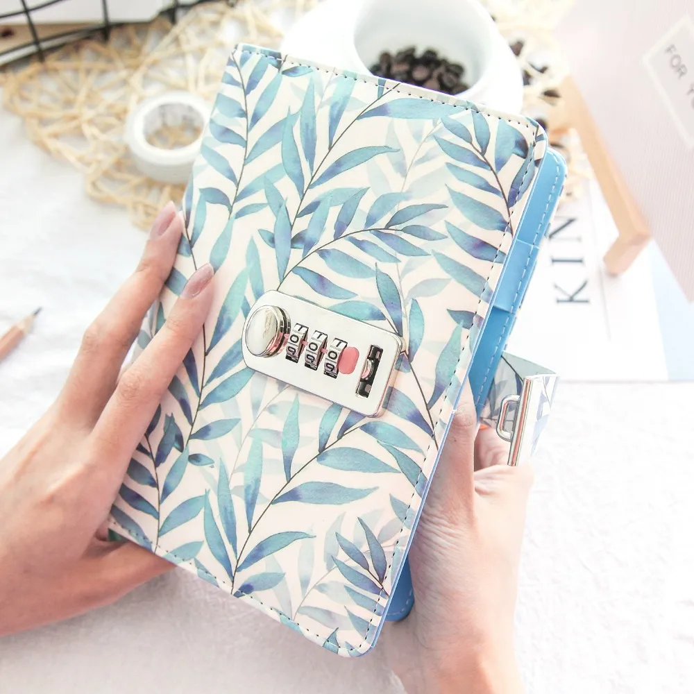 Leaf Branch spiral Ring Notebook Simple Dotted Daily with lock binder Diary Traveler Jounery planner line grid dots Book Bujo A5 Leaf Branch spiral Ring Notebook Simple Dotted Daily with lock binder Diary Traveler Jounery planner line grid dots Book Bujo A5
