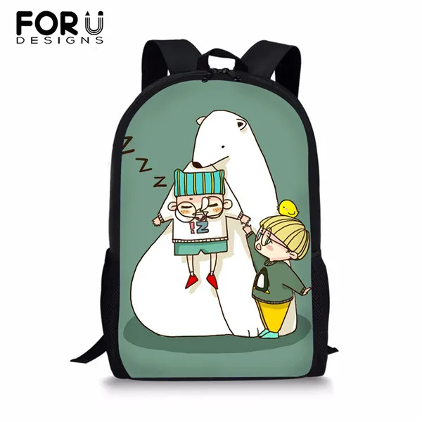 FORUDESIGNS/16 дюймов мультфильм школьная сумка для детей мальчиков и девочек BookBag ребенок милый животное рюкзак с рисунком ранец Mochila женский - Цвет: CDYH0310C