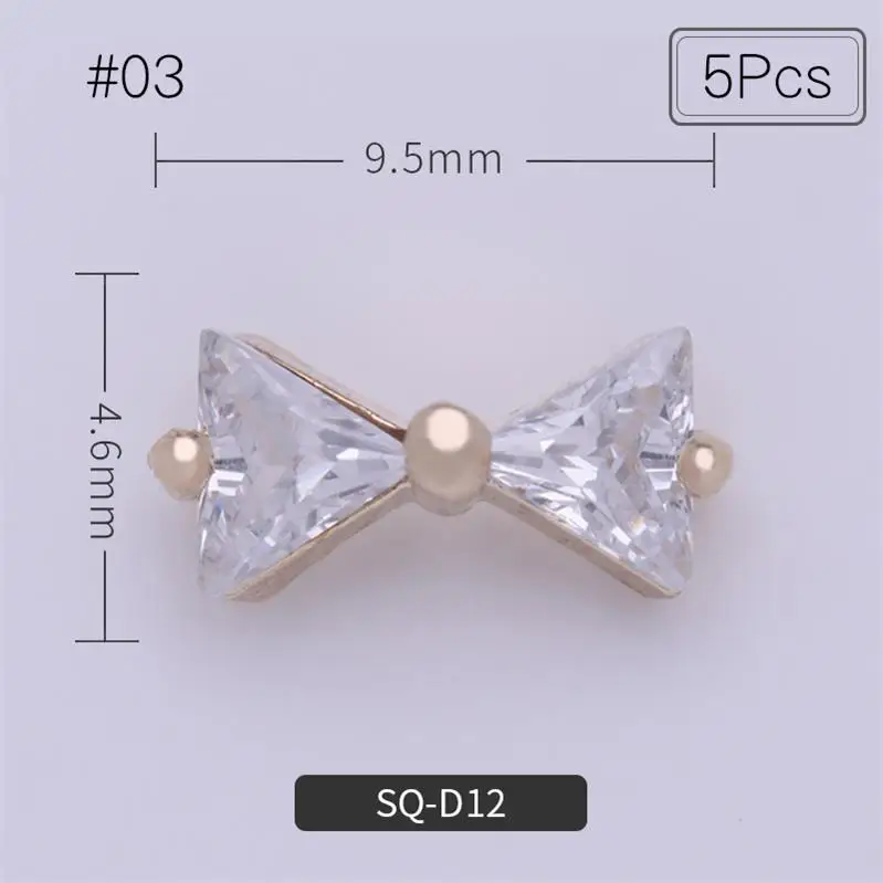 5pcs pattern-3 3/5 шт инструментов для ногтей Прозрачный Кристалл хрусталя Камни с разными рисунками, с металлическими заклепками; для УФ цветной гель, "сделай сам", гвозди с плоским дном для художественного оформления ногтей - Цвет: 5pcs pattern-3