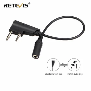 

Retevis TCK01 2Pin to 3.5mm Female Phone Audio Earpiece Transfer Cable For Retevis RT21 RT22 RT24 RT7 RT27 H777 Walkie Talkie