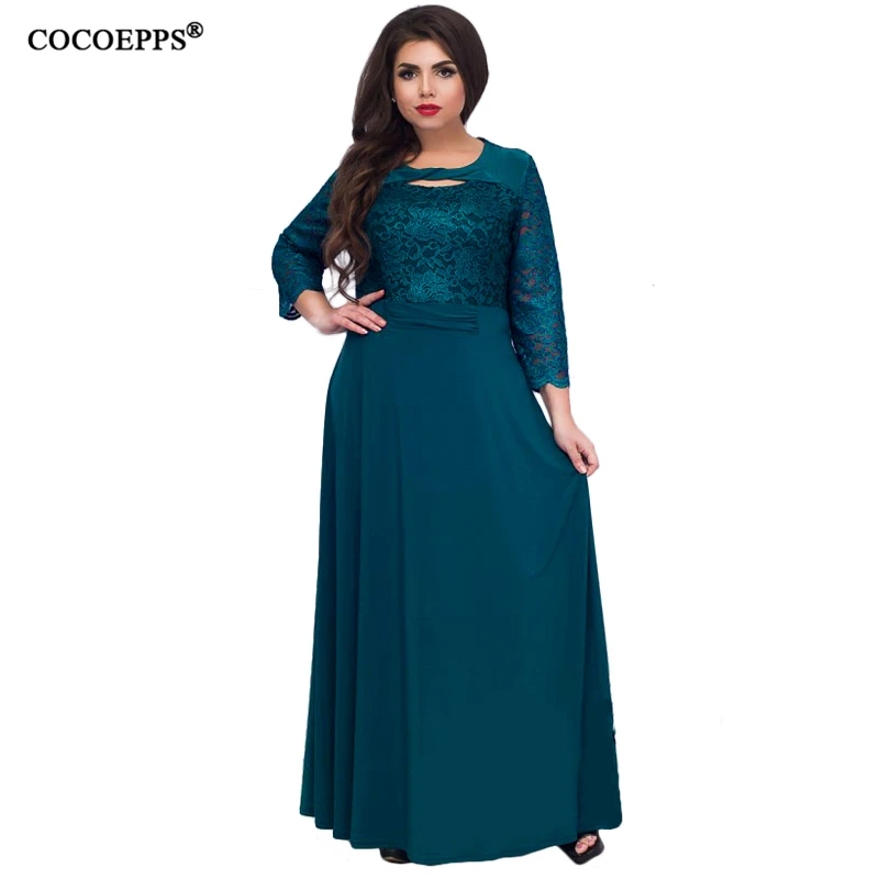 

Fashion 2019 lace Women Dress plus Size 5XL 6XL Elegant long Dress Female Big Size Robe Large Size Evening Party Dresses vestido