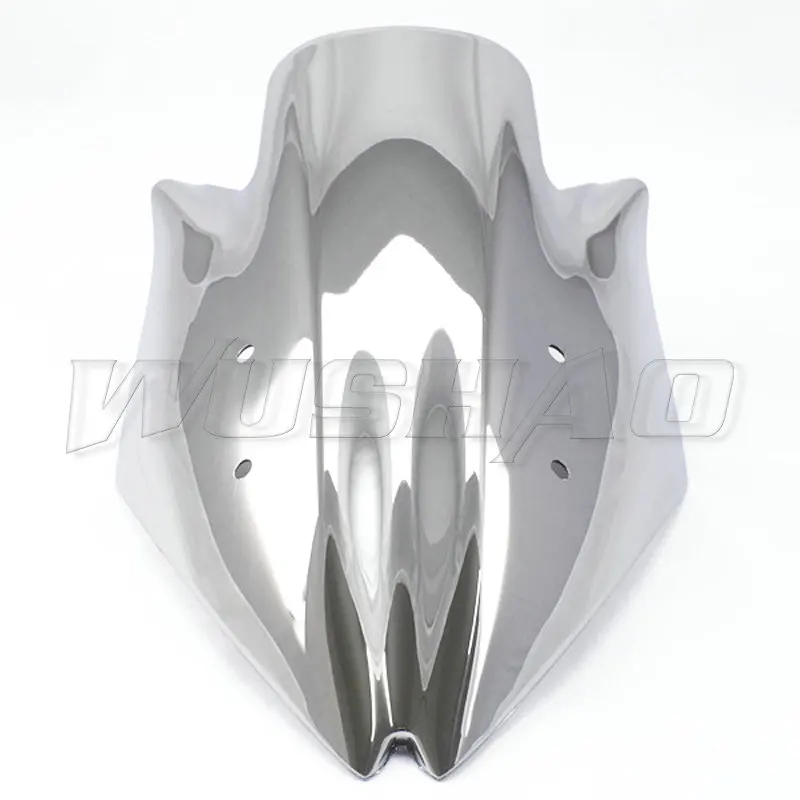 Chrome Мотоцикл двойной пузырь лобовое стекло ветер экран для 2007 2008 2009 Kawasaki Z1000 Z 1000 черный Иридиевый прозрачный - Цвет: Chrome