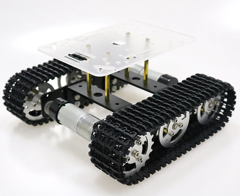 RC металла робот цистерны Шасси Мини T100 гусеничный гусеничная машина с Пластик трек для Arduino diy учебный комплект