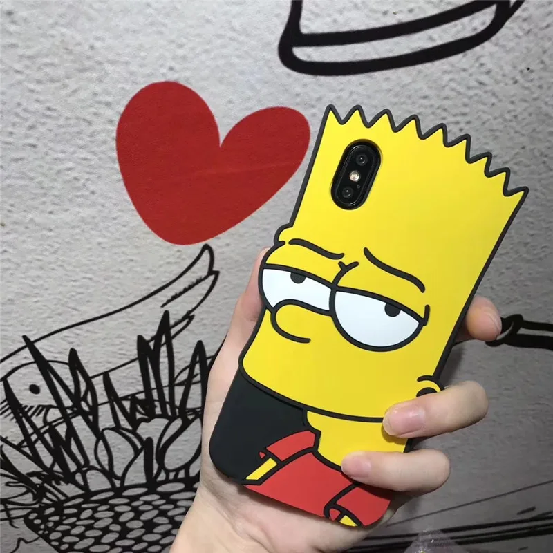 Барт Симпсон с мультяшками силиконовый чехол для Iphone11 Pro Max 12 max 12mini 7 8 6 6s Plus X XS XR 5 5s