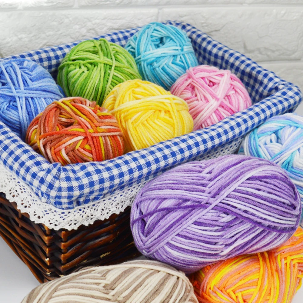 

5 Section Sweet Soft Cotton Baby Knitting Wool Yarn Milk Cotton Thick Yarn for Knitting Scarf Hand Knitting Crochet Yarn 50g