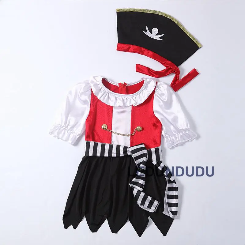 Hot Kids Halloween Carnival Cosplay Pirate Costume Girls Fancy Party Outfits Children Princess Dress  (12)