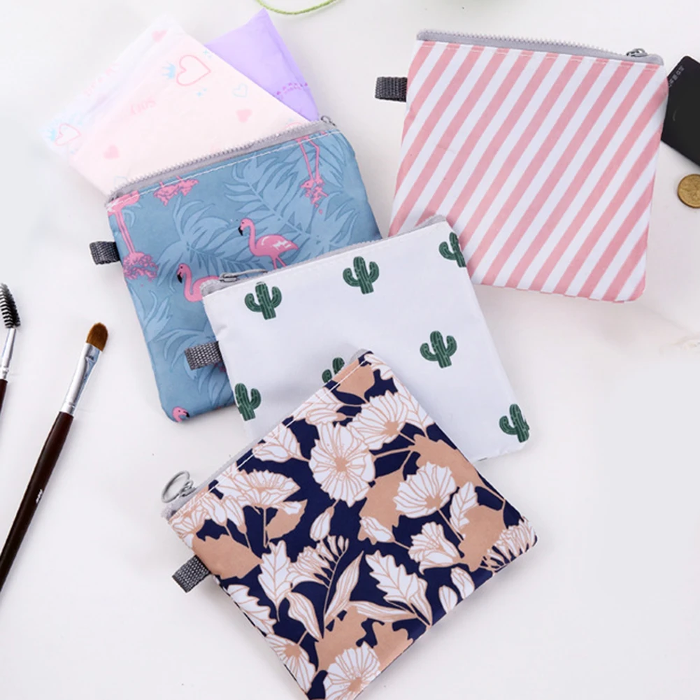 

Women Coin Purse Cute Flower Printing Ladies Small Wallet Pocket Headset Line Pouch Credit Card Holder Lipstick Bag Girl Gift