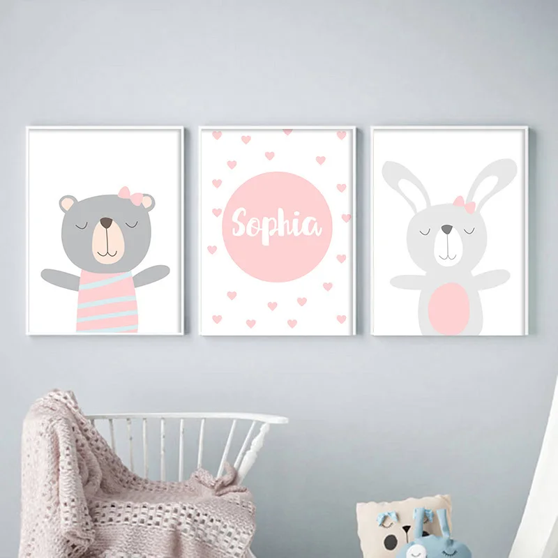

Cartoon Animal Canvas Painting Nursery Poster and Prints Home Decor Nordic Baby Girl Room Decoration Pictures Unframed