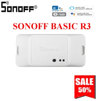 

SONOFF Basic R3 Smart Home WIFI 10A 100-240V DIY Smart Switch Ewelink APP Compatible with Alexa Amazon Google Home Automation