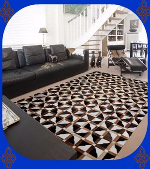 

free shipping 100% natural genuine cowhide customized rug