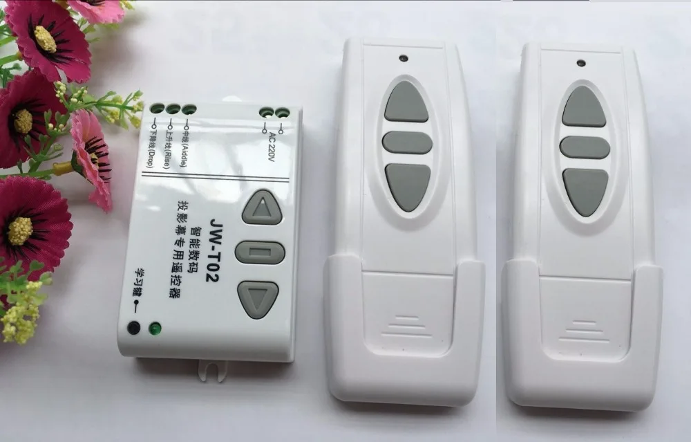 

Wireless Remote Control + 433MHz Front Controller for Electric Projector Screens Electric Curtains/Tower garage door