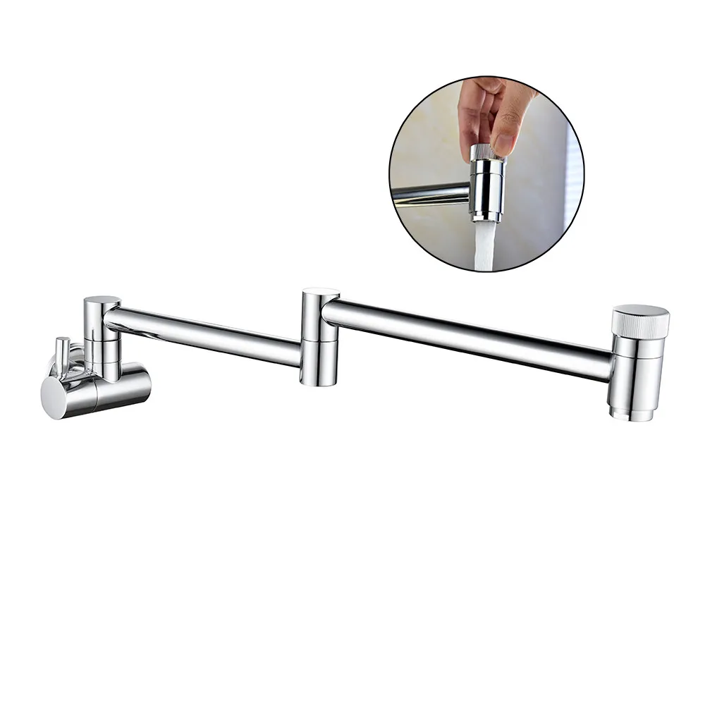 

Brass Pot Filler Tap 360 Degrees Rotatable Double Switch Swinging Spout Kitchen Cold Water Sink Taps Wall Mounted Kitchen Faucet