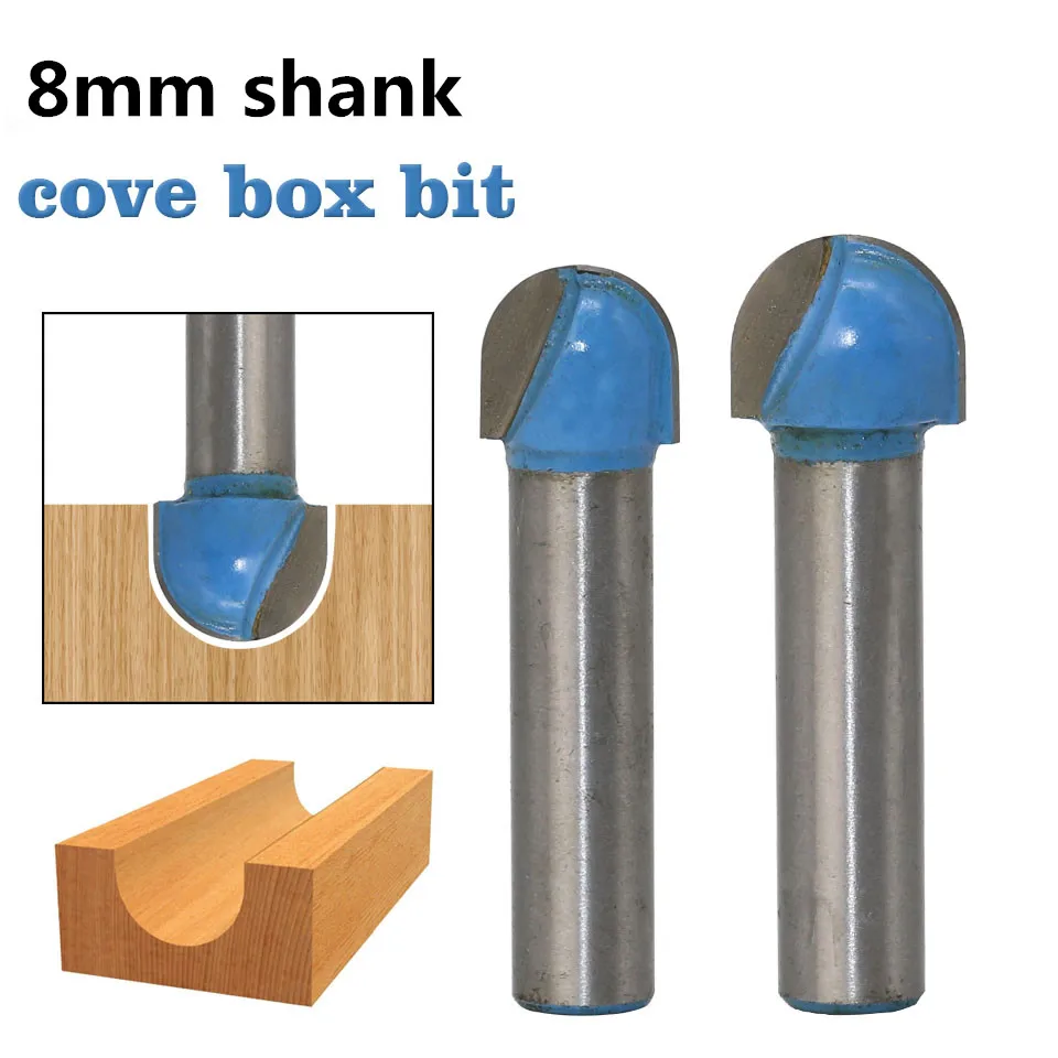 

2pcs/set 8mm Shank Tungsten Carbide Double Edging Wood Cove Box Router Bits Wood Milling Cutter Dollar Price