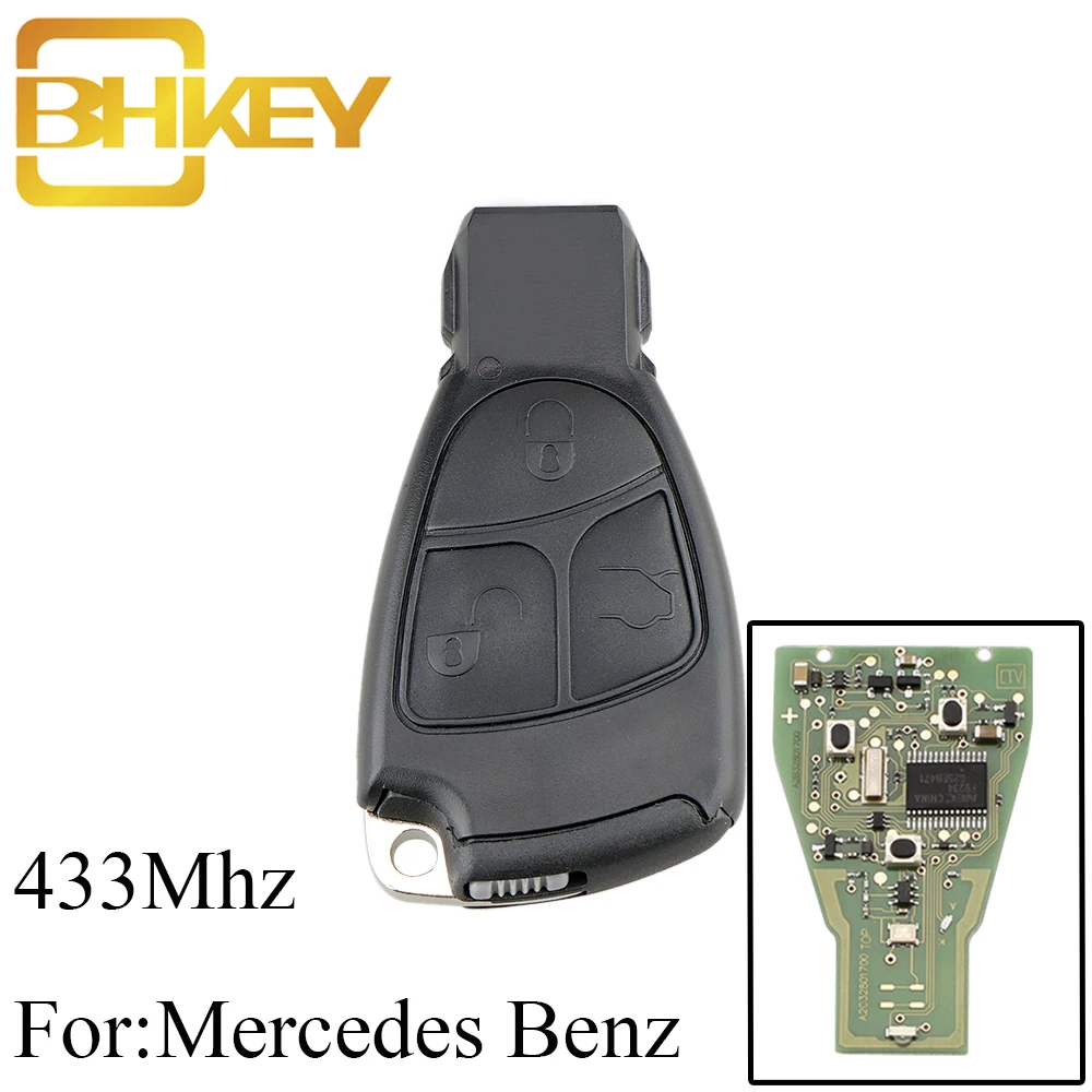 BHKEY 3 кнопки умный дистанционный автомобильный брелок для Benz 433 МГц для Mercedes Benz B C E ML S CLK CL Автомобильный ключ