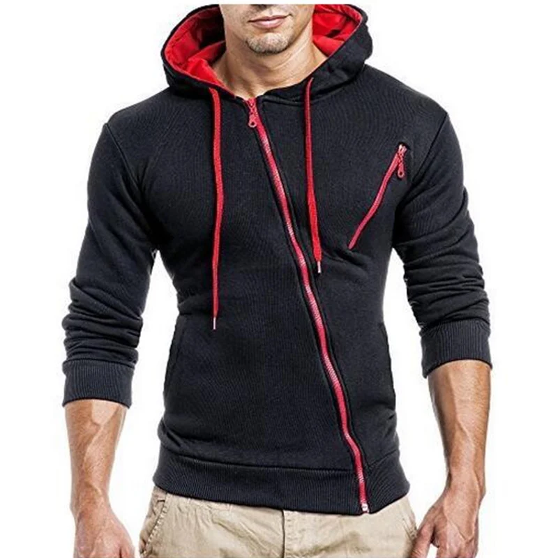 2017 Hoodies Men Sweatshirt 3D Mens Brand Hoodie Oblique Zipper Hooded Hoodie Sweatshirts Slim Fit Mens Hoodies Sudaderas Hombre