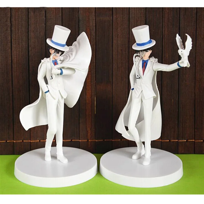 

2pcs 16cm PVC White Detective Conan Kaito Action Figure Toy Kid The Phantom Thief Anime Figures Model Kids Toys Kaitou Kiddo