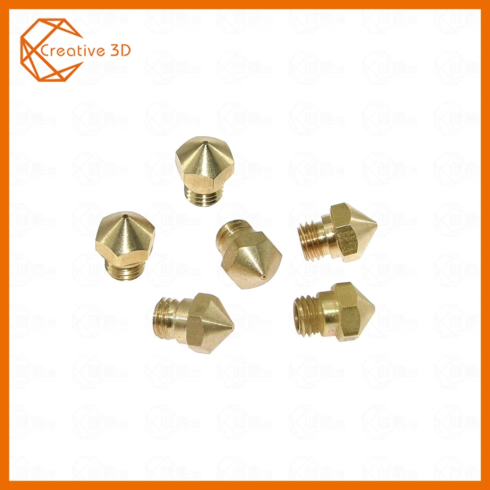 

Creative3D 5pcs 3D printer nozzle M7 Thread Brass Nozzle MK10 nozzle0.2/0.3/0.4/0.5/0.6/0.8/1.0mm for 1.75mm filament