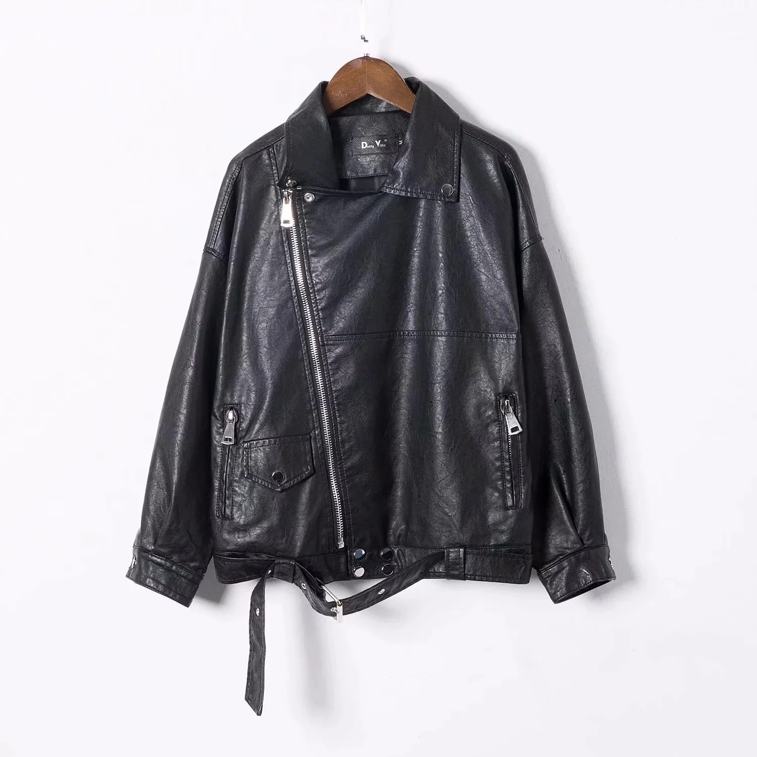 Nero Argento Chiusura Allentato Della Moda 2018 Streetwear Di Parka Outwear Il Delle Dorato Luminoso Donne Del Nuova Lampo oro Autunno Cappotto argento Pelle Metallo Dell'unità Elaborazione giacca BoxCder
