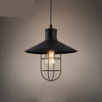 

Nordic iron pendant lights House Restaurant Bar Lofe retro creative industry single-head black wrought iron balcony lamps ZA