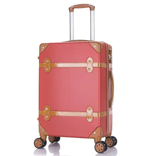 CHENGZHI 2" 22" 2" 26" дюймов женские ABS чемодан в стиле ретро устанавливает spinner чехол для тележки с косметички - Цвет: only luggage