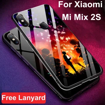 

Coque For Xiaomi Mi Mix 2s case Luxury tempered glass + soft edge cover 5.99'' For Mi mix 2 s glass case mimix2s cases shell