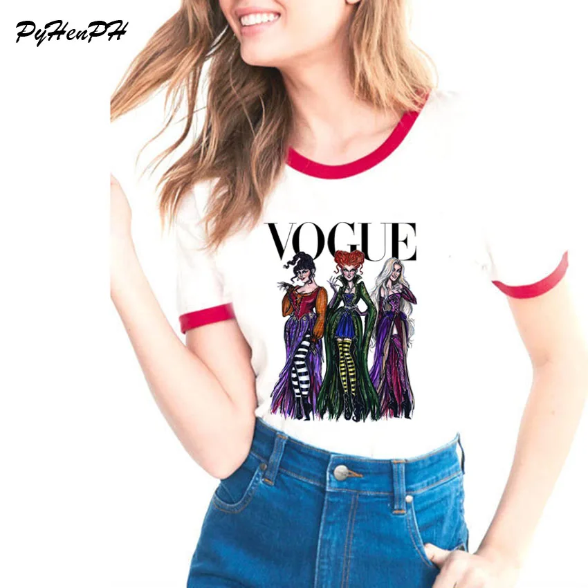 Vogue Hocus Pocus T-Shirt Women Halloween Design Tshirt Short Sleeve Tee Shirt Femme Summer Style Tee Shirts Tumblr Clothing Vogue Hocus Pocus T-Shirt Women Halloween Design Tshirt Short Sleeve Tee Shirt Femme Summer Style Tee Shirts Tumblr Clothing
