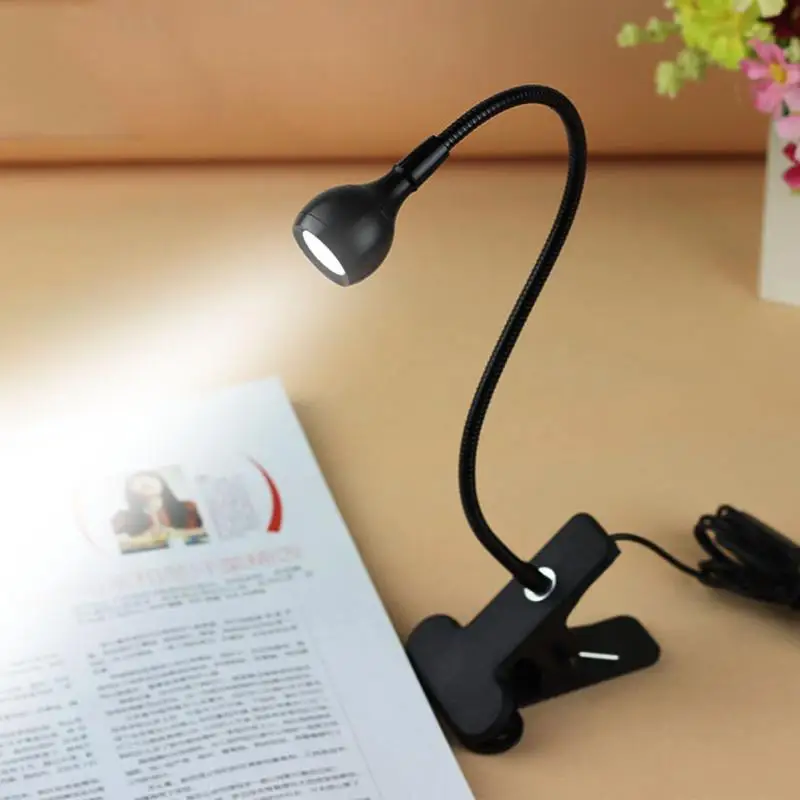 USB гибкая светодиодная лампа для чтения с зажимом рядом с кровати настольная лампа Книжные огни