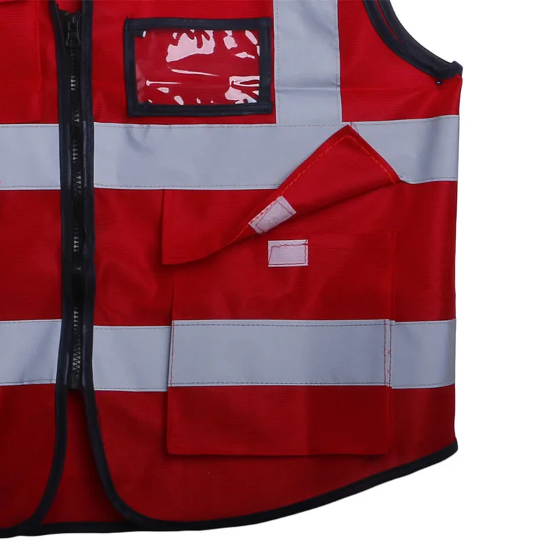Multicolor Hi-Vis Safety Vest Reflective Jacket Security Waistcoat 5 Pockets