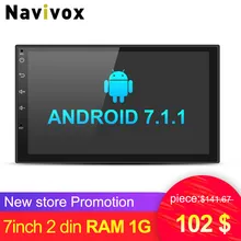 Navivox 7” Car Multimedia Player 2 din Android 7.1.1 Quad Core Universal GPS Radio GPS Stereo Audio Player for nissan no dvd