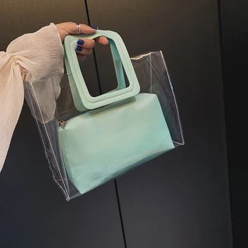 

Bags for women handbag designer spring and summer Korean version of the new transparent jelly package PVC shopping bag