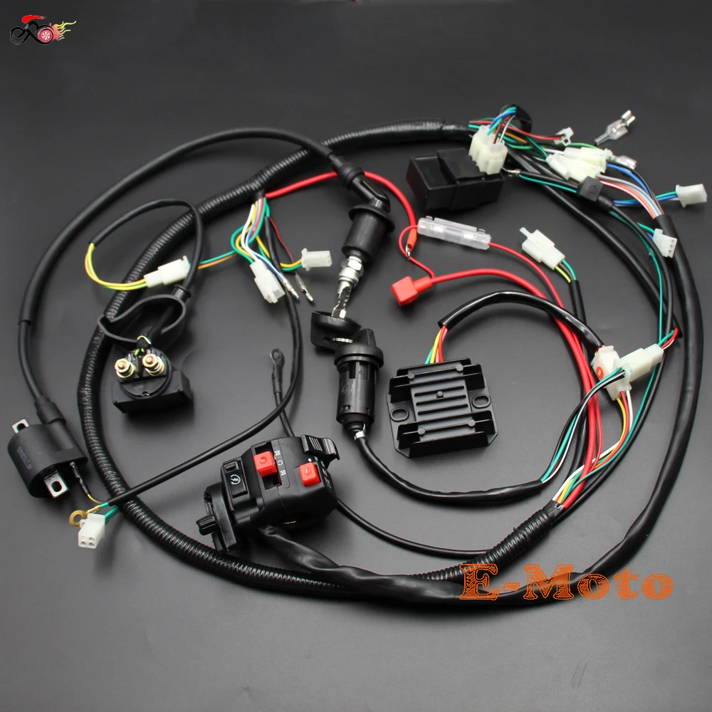 Full Electrics Wiring Harness CDI Ignition Coil Key C7HSA Spark Plug For 150CC GY6 ATV Quad Bike Buggy Go Kart Twister Kandi NEW-in Motorbike Ingition from ...