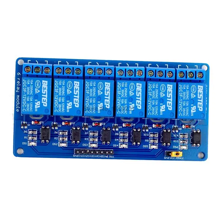 5PCS 6 Channel 12V Relay Module Relay Expansion Board 12V Low Level