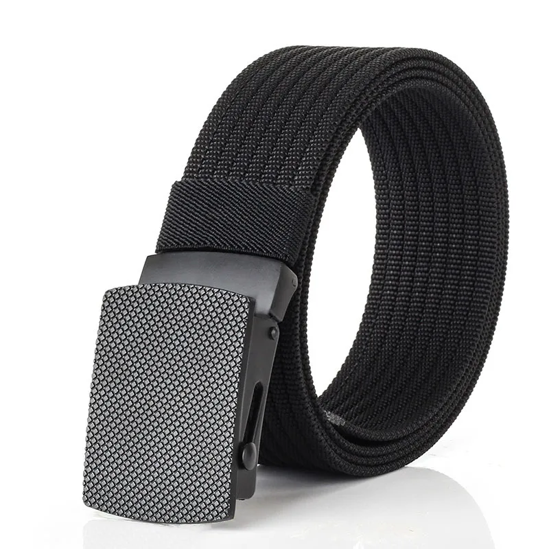 

Good quality canvas men belts luxury Knitted nylon belt Automatic Buckles Belts Army Tactical design Casualstyle male strap 55