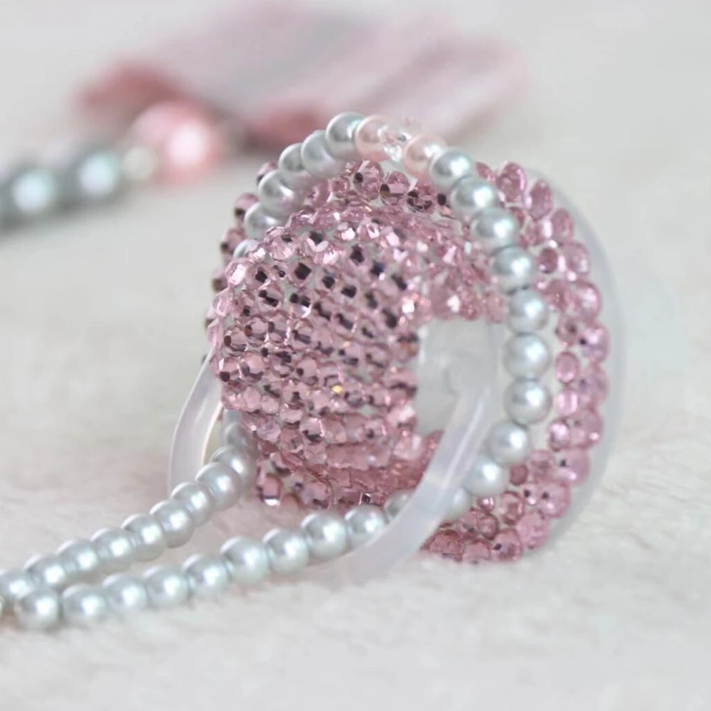 Dollbling/Детская соска Розово серый персонализированные Соска пустышка на цепочке с