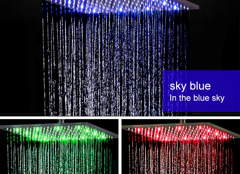Premium Quality Brass Black Shower Set Bathroom 16 Rain Thermostatic Faucets ORB LED Shower Spout Diverter Mixer Handheld Set (7)