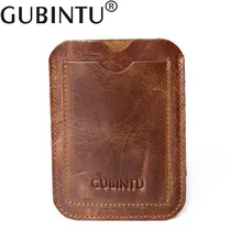 Бренд GUBINTU, натуральная кожа, удобный чехол для ID, карманного банка, чехол для кредитных карт, тонкий кошелек для карт, для мужчин, для наличных карт, упаковка, держатель для карт