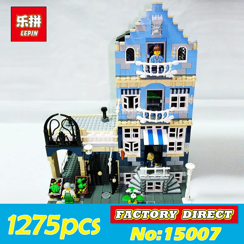 

New Lepin15007 1275 City European Market Street Model Building Block Bricks Kits legod creators set Compatible 10190 Toys gift