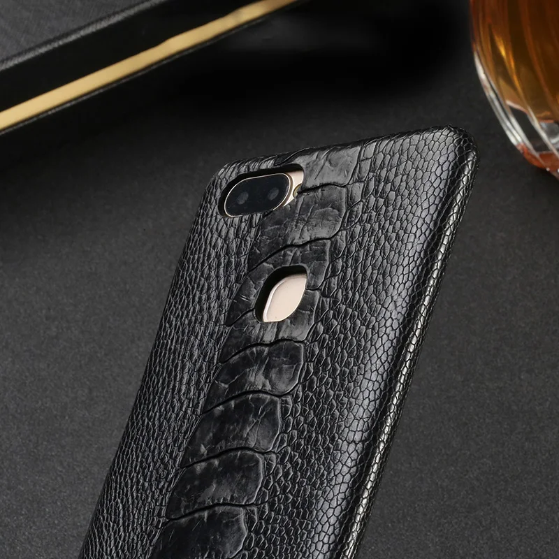 

Luxury phone case for VIVO X20 plus rare ostrich foot skin phone protection back shell Genuine Leather phone case