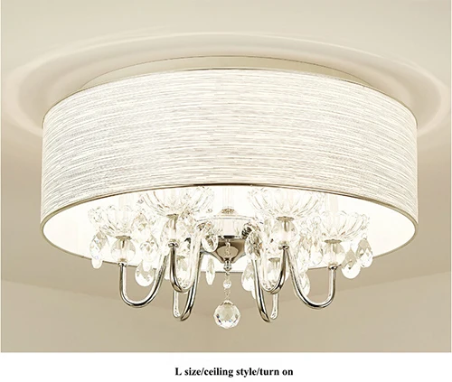 Современный блестящий хрустальный светодиодный потолочный светильник s хромированный металлический светодиодный потолочный светильник для столовой круглый светодиодный потолочный светильник для гостиной - Цвет корпуса: L size-ceiling