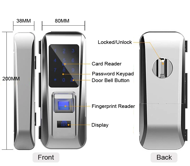RAYKUBE биометрический дверной замок для офиса стеклянная дверь Keyless с сенсорной клавиатурой пульт дистанционного управления Умный Замок R-W06
