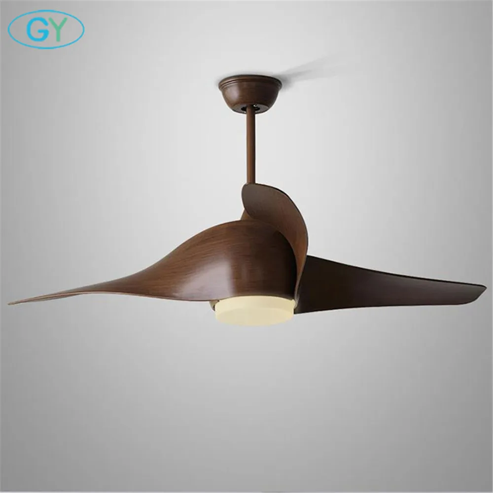 

15W art decor design lamp LED ceiling fan lights warm white chandelier European restaurant remote control retro spiral fan light