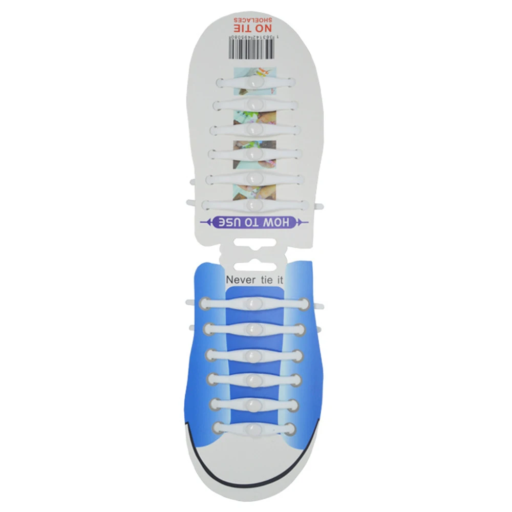 12 шт. эластичные силиконовые шнурки для обуви, спортивные шнурки для бега, шнурки для обуви для детей и взрослых, шнурки для кроссовок - Цвет: Белый