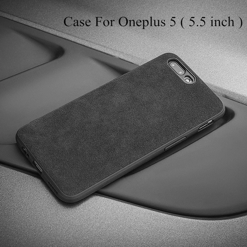 

Oneplus 5 Suede Leather Case,Luxury 360 degree Full Coverage Protector Suede Leather+TPU Fitted Case for Oneplus 5 6T Back Cover