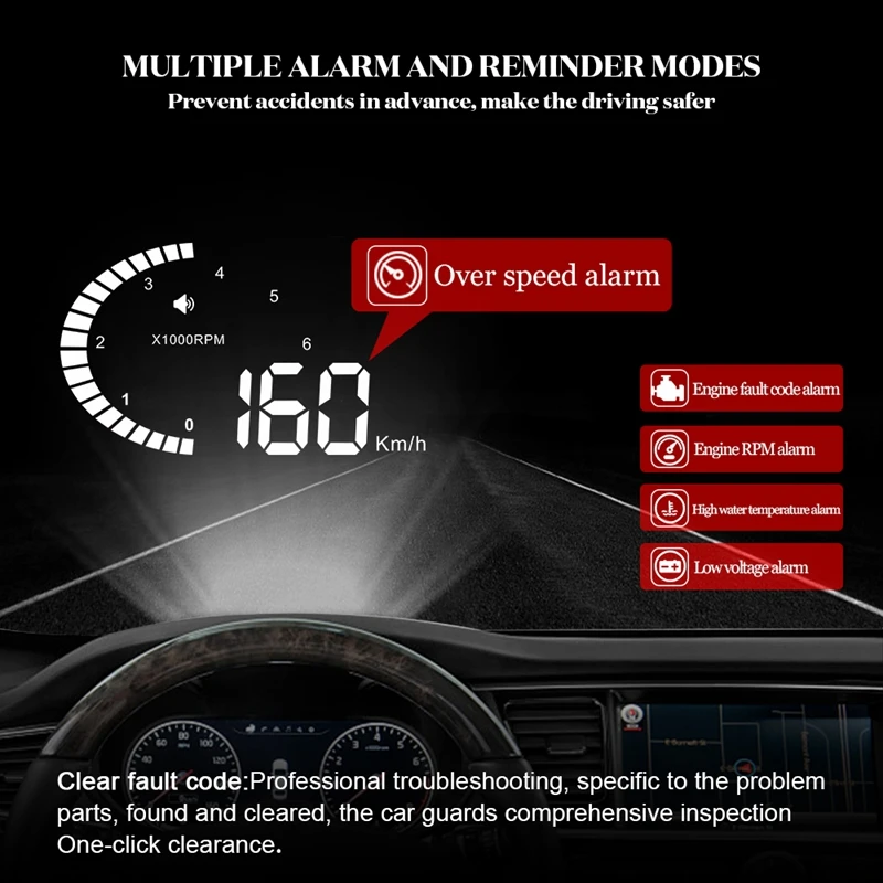X6 Автомобильный Hud Gps дисплей Hd 5,5 дюймов спидометры превышение Предупреждение приборной панели лобовое стекло проектор