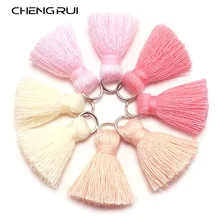 Chengrui borlas em algodão l46, 2cm, com borlas, mini borla, acessórios para joias, acessórios diy, materiais de brincos, 10 pçs/saco