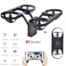Tyrc TY6 2.4 ГГц Радиоуправляемый Дрон Wi-Fi FPV 720 P камера HD складной Мультикоптер Дрон высота содержать один ключ возврат/Land 3D переворачивает рулонов
